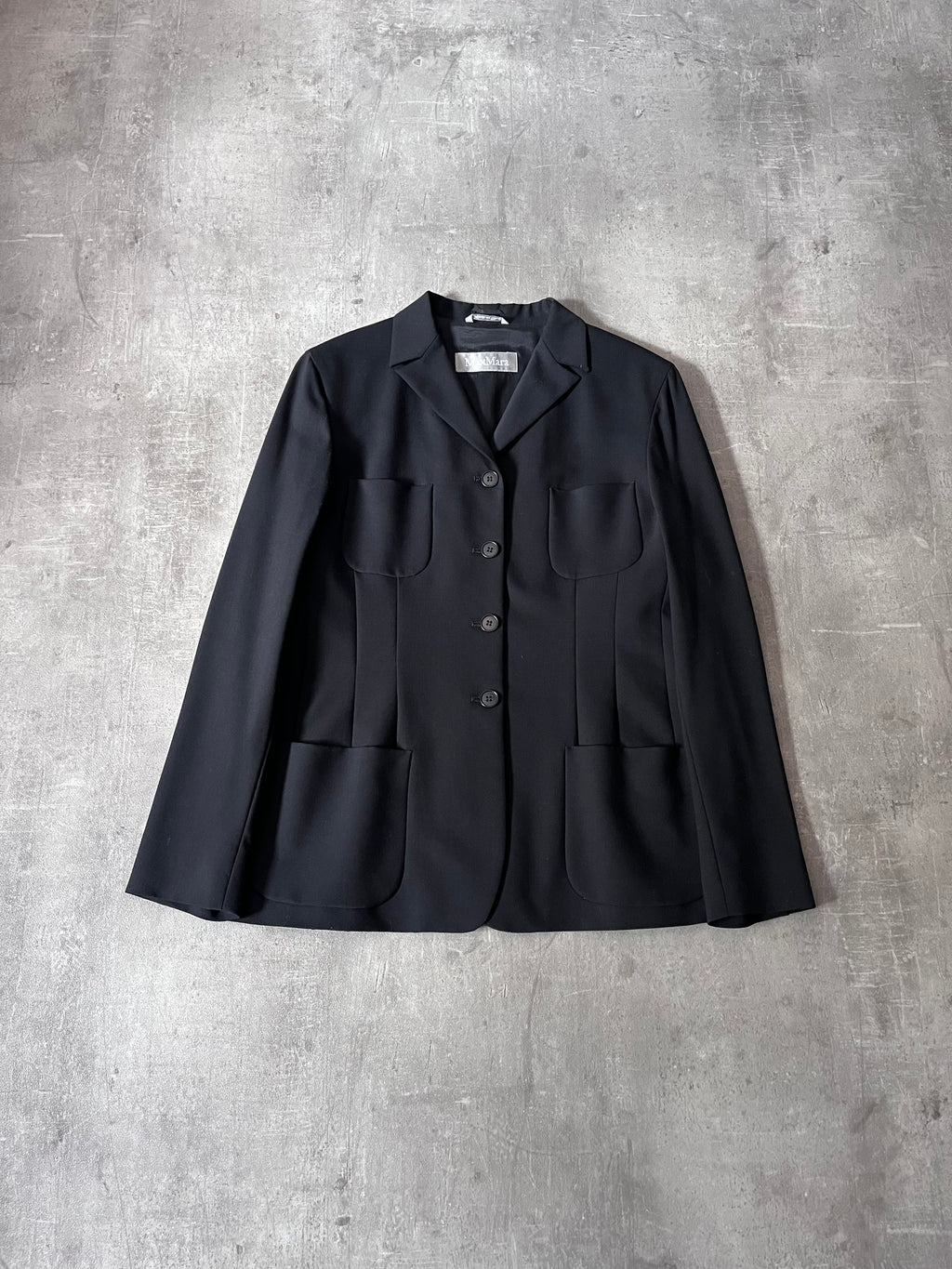 Max Mara Wool Formal Blazer Jacket Black Women - XL