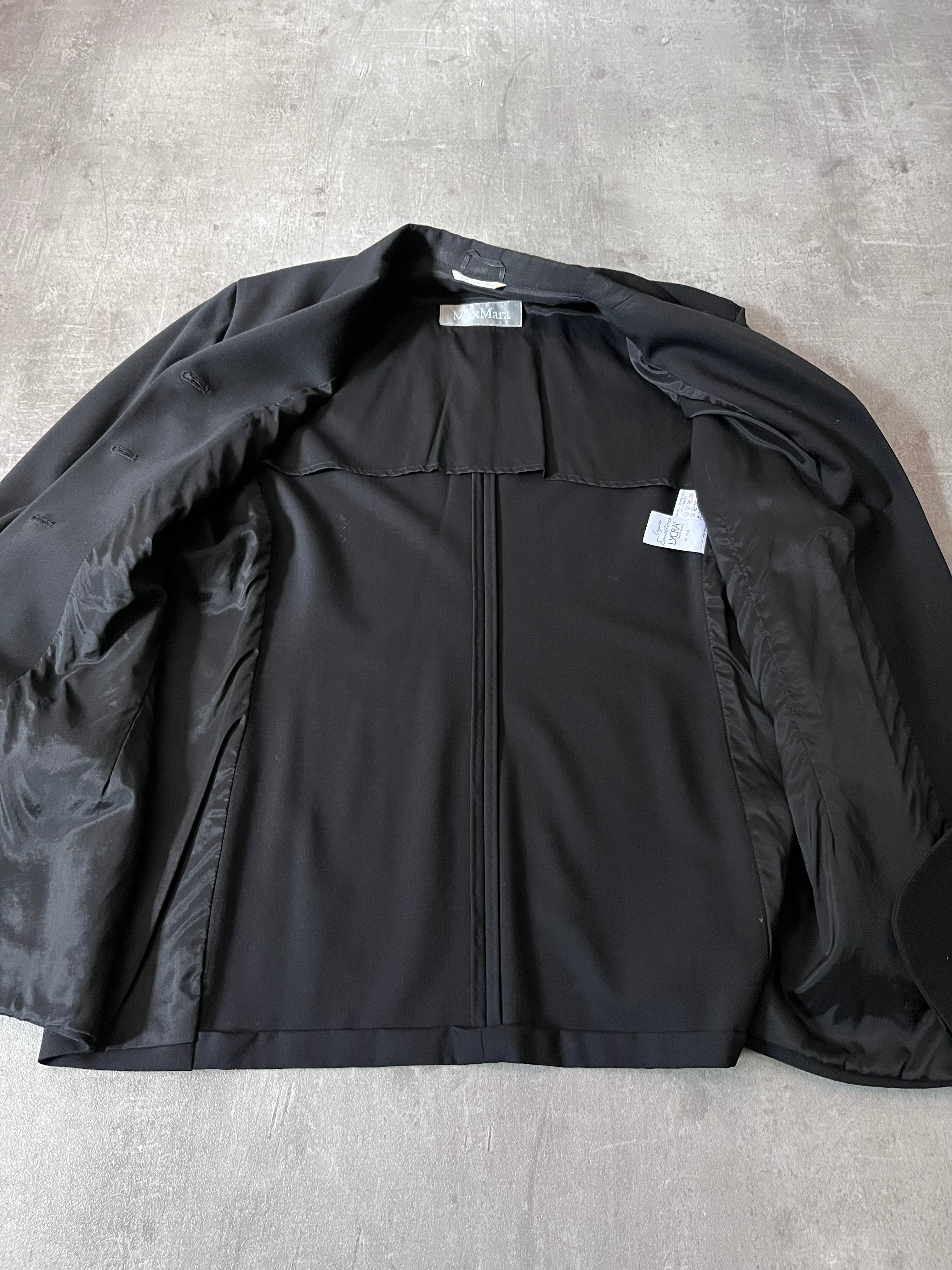 Max Mara Wool Formal Blazer Jacket Black Women - XL