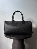 Dior Vintage Monogram Leather Boston Handbag Black