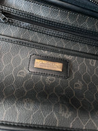 Dior Vintage Monogram Leather Boston Handbag Black