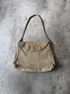 2000s Jil Sander Suede Shoulder Bag Beige/Khaki