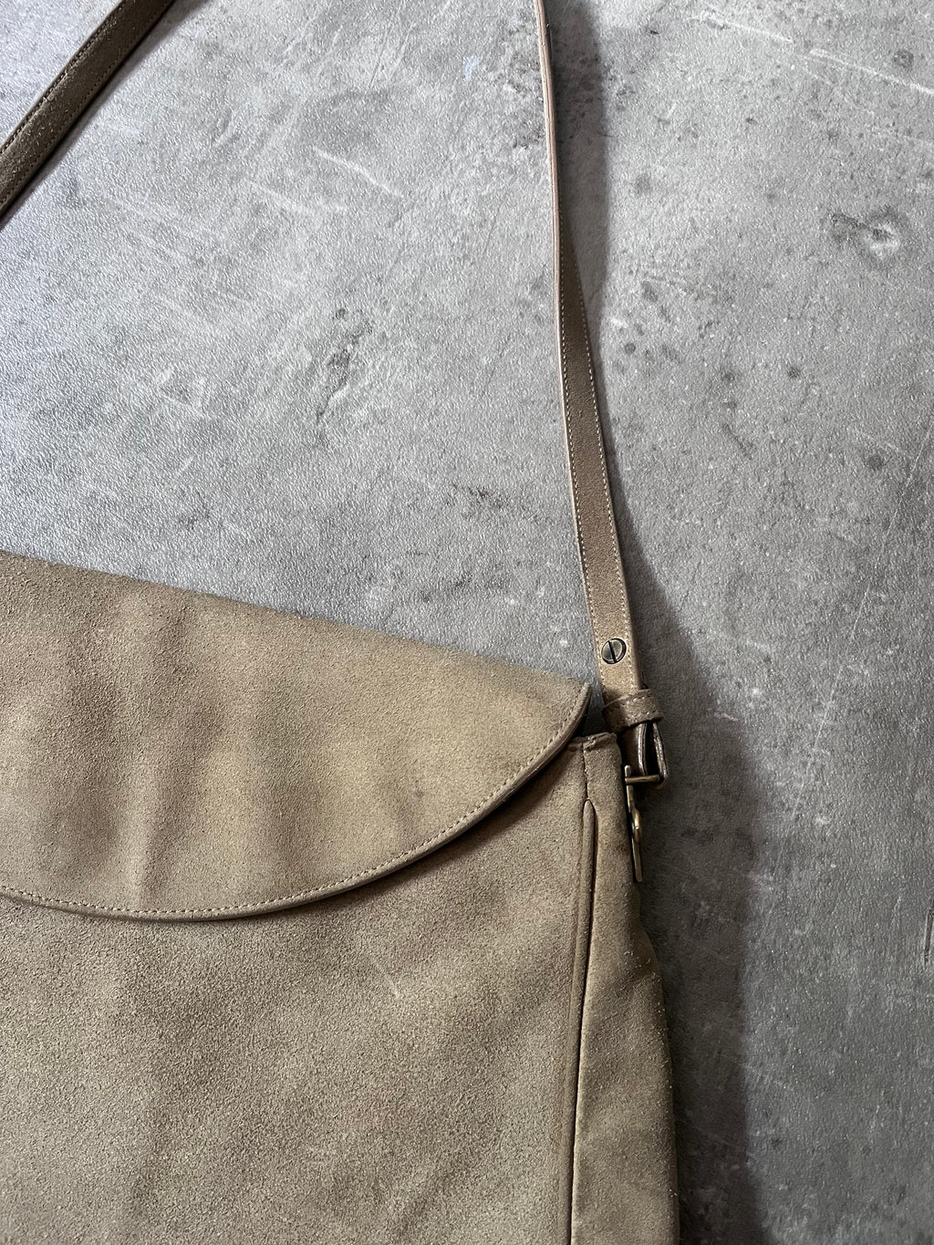 2000s Jil Sander Suede Shoulder Bag Beige/Khaki