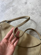 2000s Jil Sander Suede Shoulder Bag Beige/Khaki