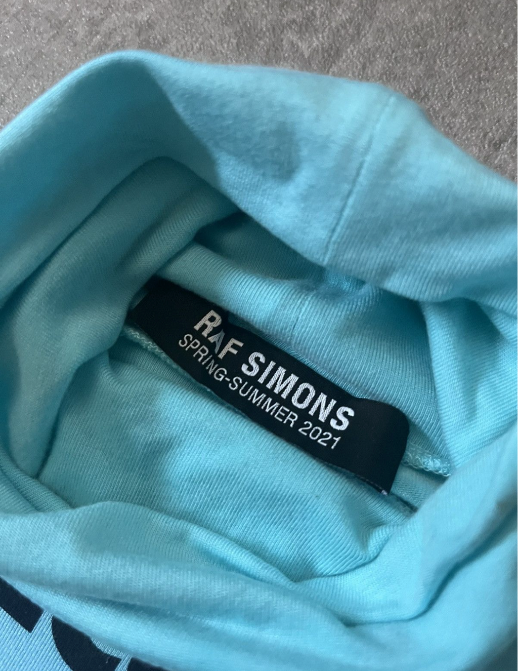 S/S 2021 Raf Simons "Children of the Revolution" Turtleneck Long Sleeve Blue Men - XS