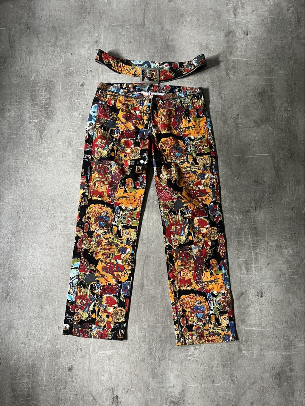 S/S 2000 Jean Paul Gaultier x Jean-Michel Basquiat All Over Print Pants Multicolor Unisex - M